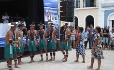 Indígenas Kariri Xocó, de Porto Real do Colégio, dançaram toré na abertura do evento