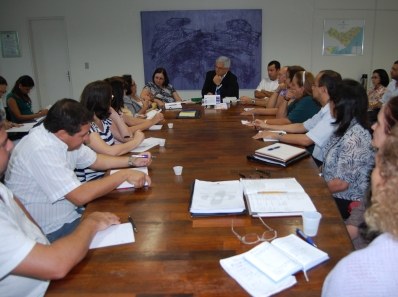 Reitor Eurico Lôbo, a vice Rachel Rocha e os diretores das unidades acadêmicas