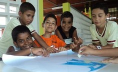 Crianças de comunidades vizinha tiveram o primeiro contato com a Ufal