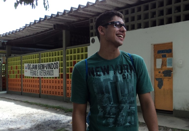 Antônio Correia, estudante de agrimensura, aproveitou o primeiro dia para se entrosar com os colegas