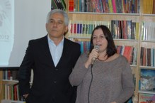 Reitor Eurico Lôbo e vice reitora Rachel Rocha comemoram avanços na editora