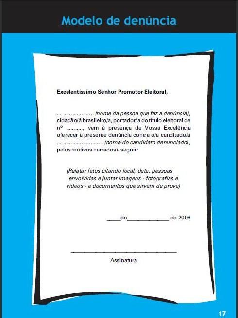 Formulário e Modelo de Denúncia