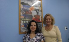 Coordenadora e funcionária da Casa de Cultura Latino-americana, Laureny e Eugênia