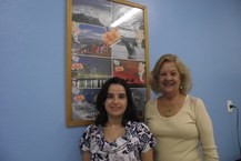 Coordenadora e funcionária da Casa de Cultura Latino-americana, Laureny e Eugênia