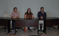 Clarimar Almeida, vice-reitora Rachel Rocha e o diretor da BC, Elias Barbosa