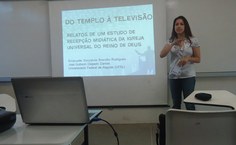Emauelle Rodrigues durante evento