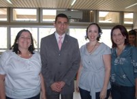 Rachel Rocha com o coronel Carlos Luna, a professora Elaine Pimentel e a Evany Vianei, diretora de Educação, Produção e Laborterapia da SGAP