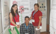 Professora Daniela Cavalcanti de Medeiros Furtado, Victor Buarque do Nascimento Silva e Magda Christyna Souza Santos, durante a apresentação do trabalho premiado