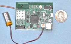 O tamanho do sensor comparado ao de uma moeda de 1 dólar