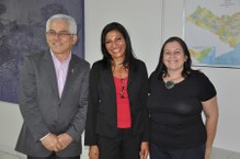 Eurico Lôbo, Elizângela Mercado e Rachel Rocha após visita ao gabinete