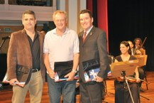 Os homenageados Almir Medeiros, Nicolas Vale e Julião Marques