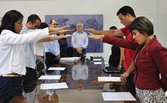 Empossados realizaram juramento de compromisso e de responsabilidade com a instituição