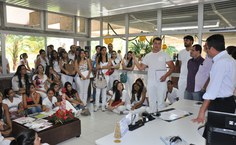 Alunos de Odontologia levaram reivindicações para o prédio da Reitoria