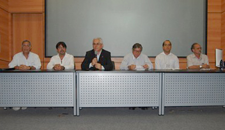 Mesa de abertura com Hilário Alencar, José Carlos Almeida, Eurico Lôbo, Eduardo Lyra, Carloney Oliveira e Ivan Araújo
