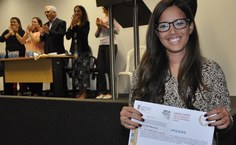Amanda Quintela Lessa, aluna de Engenharia Ambiental, foi uma das 104 premiadas na tarde