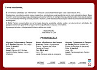 Convite aos estudantes e professores