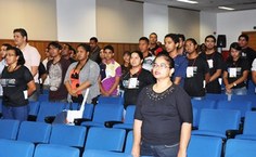 Monitores que trabalharam no congresso prestigiaram a solenidade de encerramento