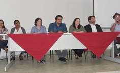 Ana Valéria, Ester, Ruth-Vasconcellos, Márcio, Rachel Rocha, Thiago e Rafael na solenidade do Campus Arapiraca