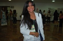 A mestranda Tathyana Barros participou do evento como ouvinte