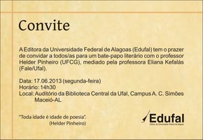 Edufal promove bate-papo literário nesta segunda-feira