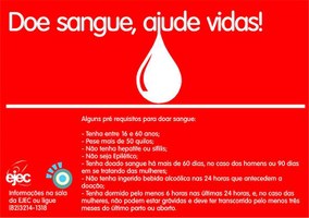 Ejec promove campanha de doação de sangue dia 9 de julho