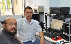 Professor Luiz Eduardo e o aluno Rafael Aubert