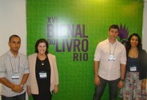 Equipe Edufal que esteve na Bienal do Rio - Donizetti Calheiros, Stela Lameiras, Sebastião Medeiros e Carol Almeida