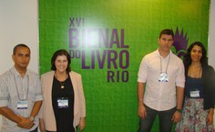 Equipe Edufal que esteve na Bienal do Rio - Donizetti Calheiros, Stela Lameiras, Sebastião Medeiros e Carol Almeida