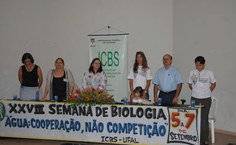 Mesa de abertura da 28º Semana de Biologia