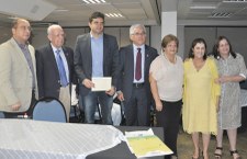 Presidente da Fundação Cultural de Maceió, Vinícius Palmeira, presidente do Instituto Arnon de Mello, Carlos Mendonça, prefeito Rui Palmeira, reitor Eurico Lôbo, secretária Ana Dayse, Stela Lameiras e a vice-reitora Rachel Rocha