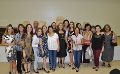 Os homenageados durante a solenidade