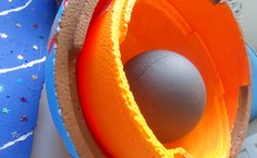 Maquete das camadas da terra, elaborada para aula em Arapiraca