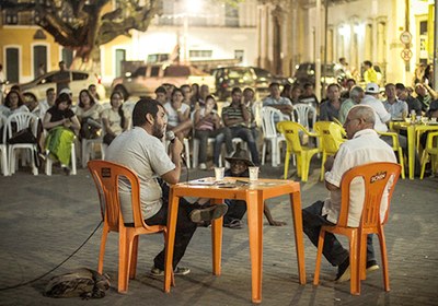 Celso Brandão, durante debate com o público