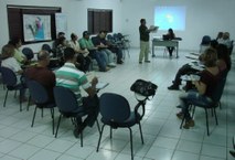 Reunião do Comitê do Complexo Estuarino Lagunar Mundaú Manguaba (CELMM), em maio do ano passado, no Cinturão Verde da Braskem ( foto Ascom IMA)