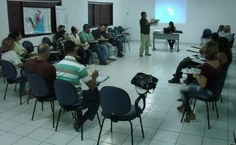 Reunião do Comitê do Complexo Estuarino Lagunar Mundaú Manguaba (CELMM), em maio do ano passado, no Cinturão Verde da Braskem ( foto Ascom IMA)