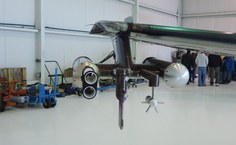 Equipamentos de medição na asa do avião