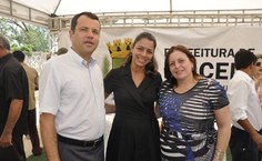 Pró-reitor de Gestão Institutcional, Valmir Pedrosa, secretária municipal de Turismo, Cláudia Pessoa, e a vice-reitora Rachel Rocha