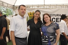 Pró-reitor de Gestão Institutcional, Valmir Pedrosa, secretária municipal de Turismo, Cláudia Pessoa, e a vice-reitora Rachel Rocha
