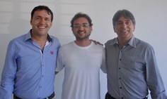 Diretor Evandro Barros, o diretor e vice eleitos Marcelo Oliveira e Marcos Braga