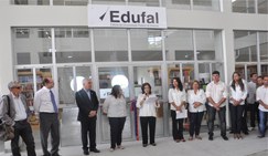 Stela Lameiras fala em solenidade de inauguração da nova sede da Edufal