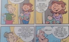 A "vilã" da estória é uma senhora comum, que até quer ajudar, mas está desinformada sobre o poder do leite materno