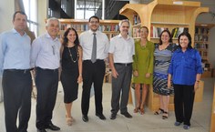 Valmir Pedrosa, reitor Eurico Lôbo, Nélia Calado, os secretários Jorge Messias e Paulo Speller,  Simoni Meneghetti, Rachel Rocha e Stela Lameiras