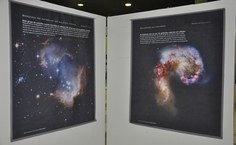 Dois dos vinte painéis disponibilizados na exposição