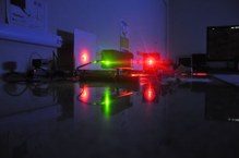 Lasers e hologramas foram atração no stand sobre ótica