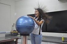 O gerador de Van de Graaff é sempre uma das grandes atrações da Expofísica