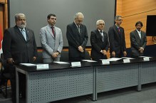 O reitor Eurico Lôbo presidiu a mesa de abertura da solenidade de inauguração