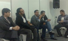 Da esquerda para direita: Dalson Figueiredo Filho (UFPE), Diego Freitas Rodrigues (Fits-AL), Denisson Silva (Ufal), Ranulfo Paranhos (Ufal) e Gabriel Setti (Ufal), participantes da mesa-redonda Eleições no Brasil: Análise Institucional