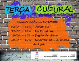 Terça Cultural traz música e cinema em setembro