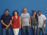 Professores organizadores do encontro (Elton, Maria Tereza, Kleber e Socorro) e diretor do IF, Carlos Jacinto da Silva