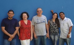 Professores organizadores do encontro (Elton, Maria Tereza, Kleber e Socorro) e diretor do IF, Carlos Jacinto da Silva